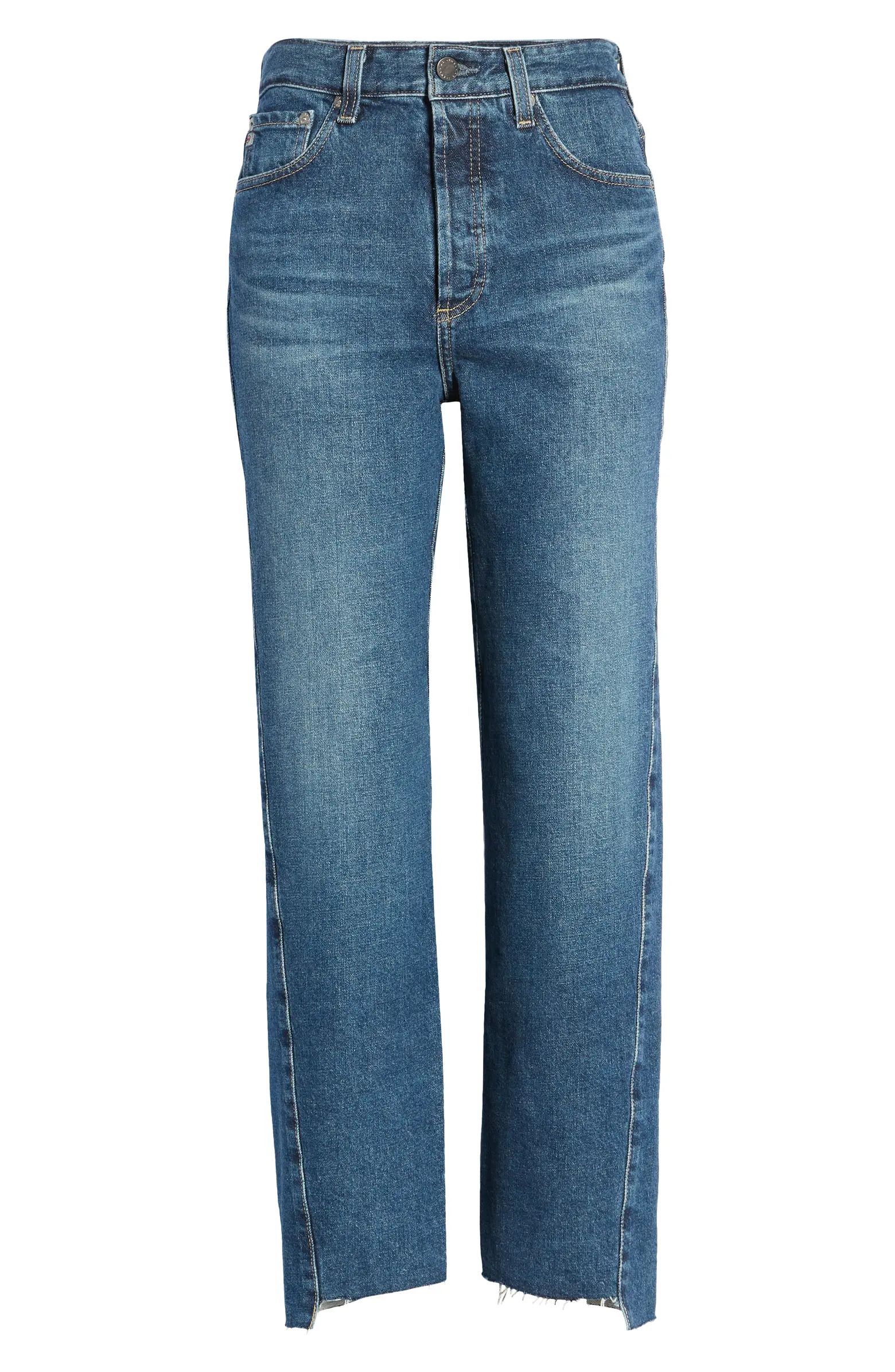 AG Twisted Alexis High Waist Raw Hem Jeans | Nordstrom | Nordstrom