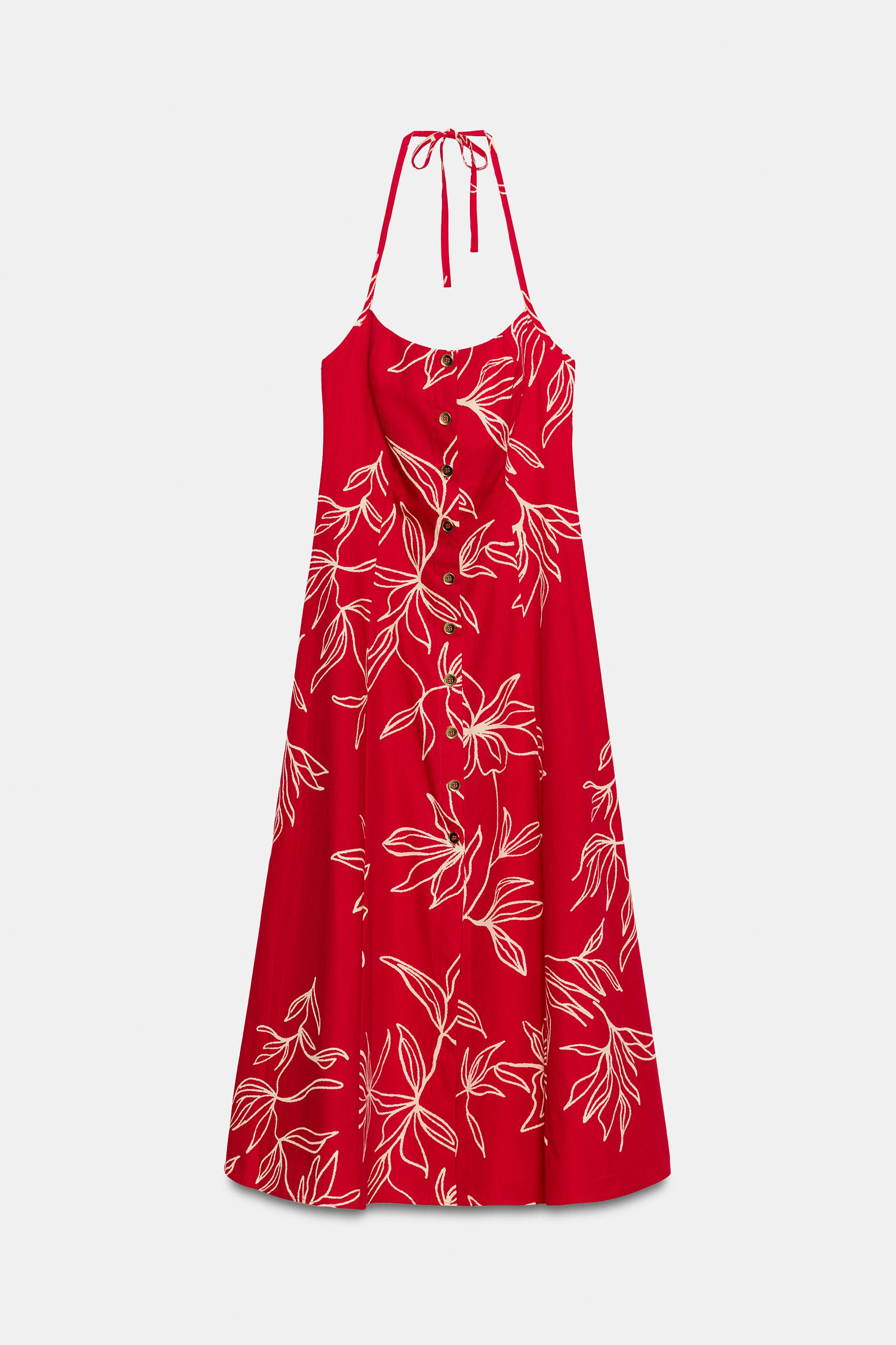 PRINTED POPLIN MIDI DRESS | Zara US