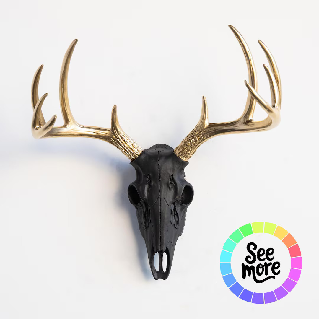 Mini Faux Deer Skull – Lightweight Resin Wall Decor – Cruelty-free Boho Accent for Nursery, E... | Etsy (US)