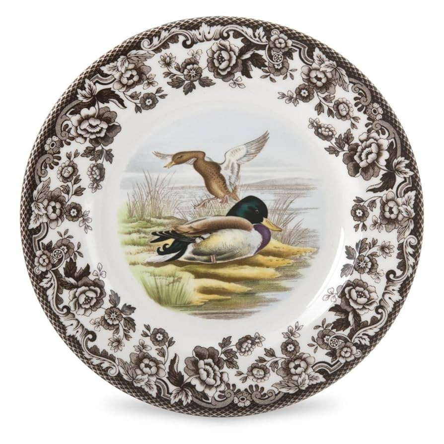 Spode Woodland Mallard Wildlife 8" Salad Plate - Fine Earthenware, Dishwasher & Microwave Safe, M... | Amazon (US)