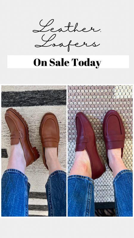 Leather loafers on sale. Both fit TTS. 
#madewell #loafers

#LTKshoecrush