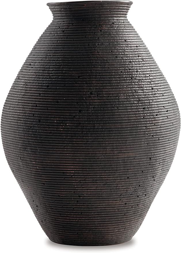 Signature Design by Ashley Hannela 17" Modern Distressed Polyresin Vase, Antique Brown | Amazon (US)