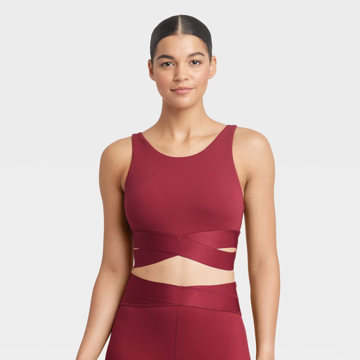 Women's High-Neck Bra - JoyLab™ Wine Red S | Target