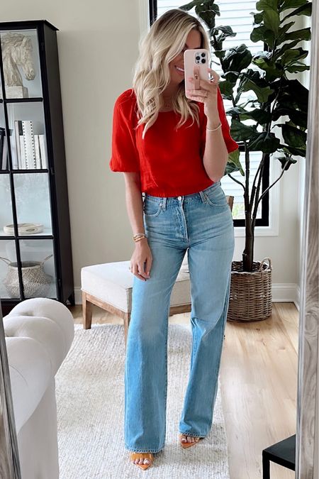 My top is 50% off! I have two colors! 
Trouser jeans: tts
Heels on sale! 

Summer outfits. Summer style. 
Outfit inspiration. 

#LTKsalealert #LTKunder50 #LTKstyletip