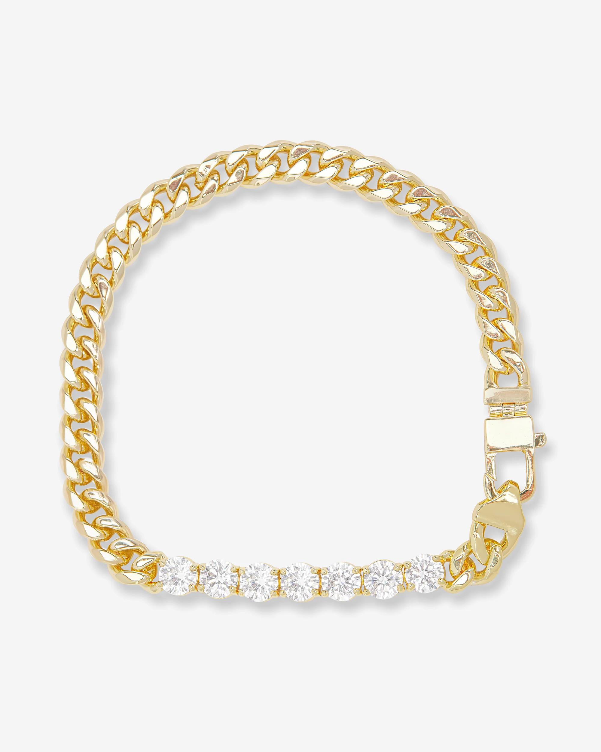 Julian Loves Diamonds Gold Cuban Bracelet: Luxury Sparkle | Melinda Maria Jewelry