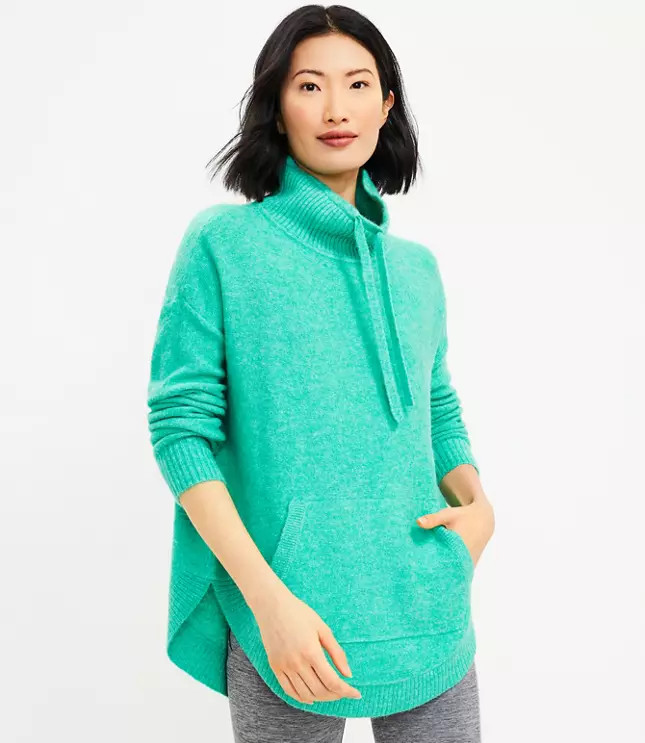 Lou & Grey Drawstring Neck Pocket Sweater | LOFT