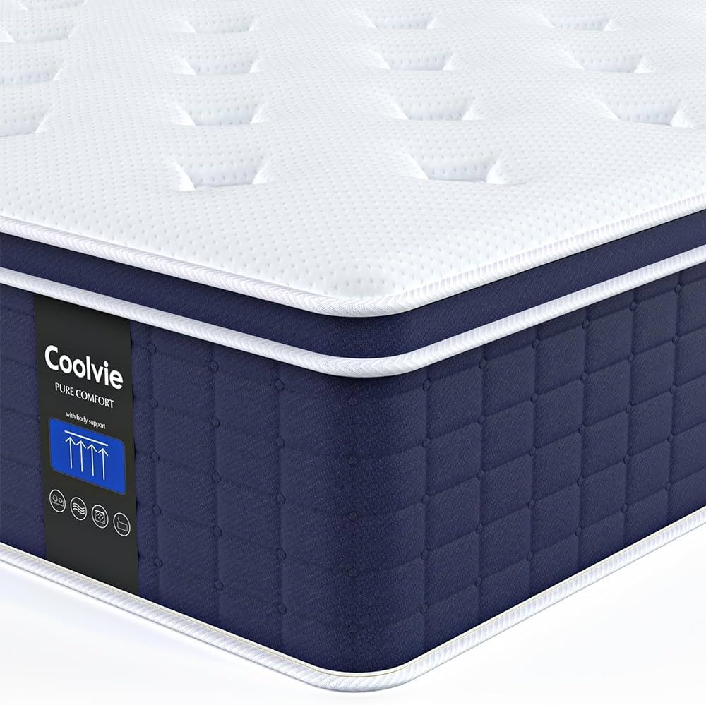 Coolvie Queen Mattresses 14 Inch, Hybrid Queen Size Mattress in a Box, 4 Layer Premium Foam with ... | Amazon (US)