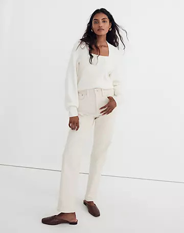 Melwood Square-Neck Sweater in Coziest Yarn | Madewell