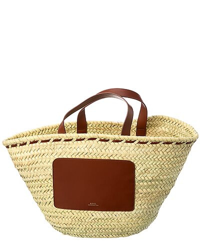Zoe Small Straw & Leather Basket Tote | Ruelala