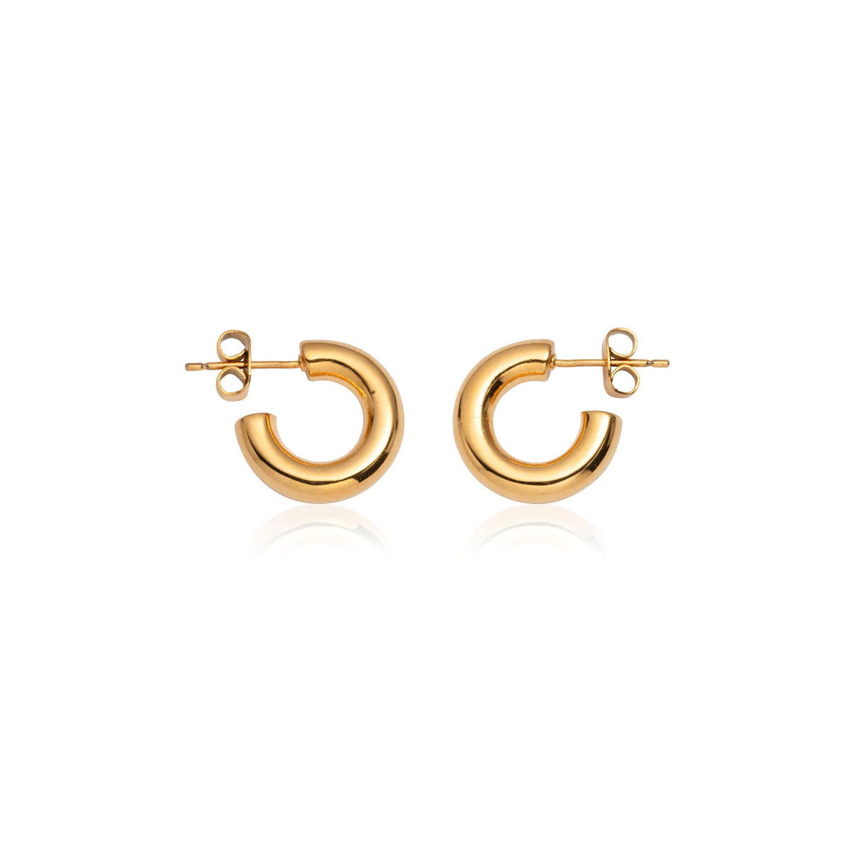 Chunky Huggie Hoop Earrings (Gold) | Abbott Lyon