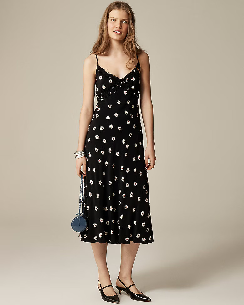 Collection embellished ruffle-trim slip dress | J. Crew US