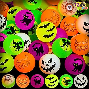 JOYIN 72 PCS Halloween Bouncy Balls, Glow in The Dark Bouncing Balls Eyeballs for Halloween Party... | Amazon (US)