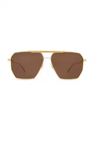 Bottega Veneta Aviator Sunglasses in Gold from Revolve.com | Revolve Clothing (Global)