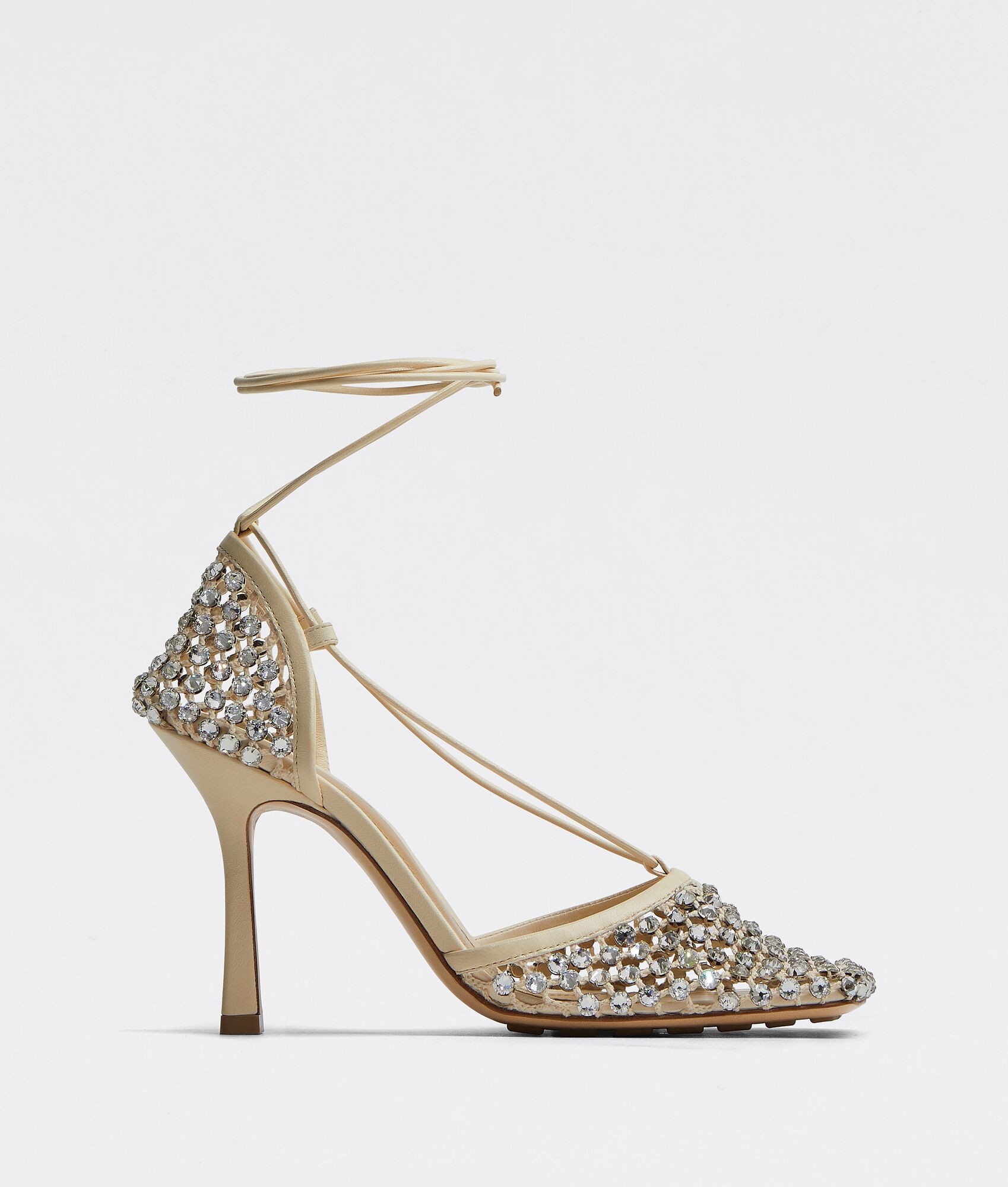 Sparkle Stretch Lace-Up Sandal | Bottega Veneta