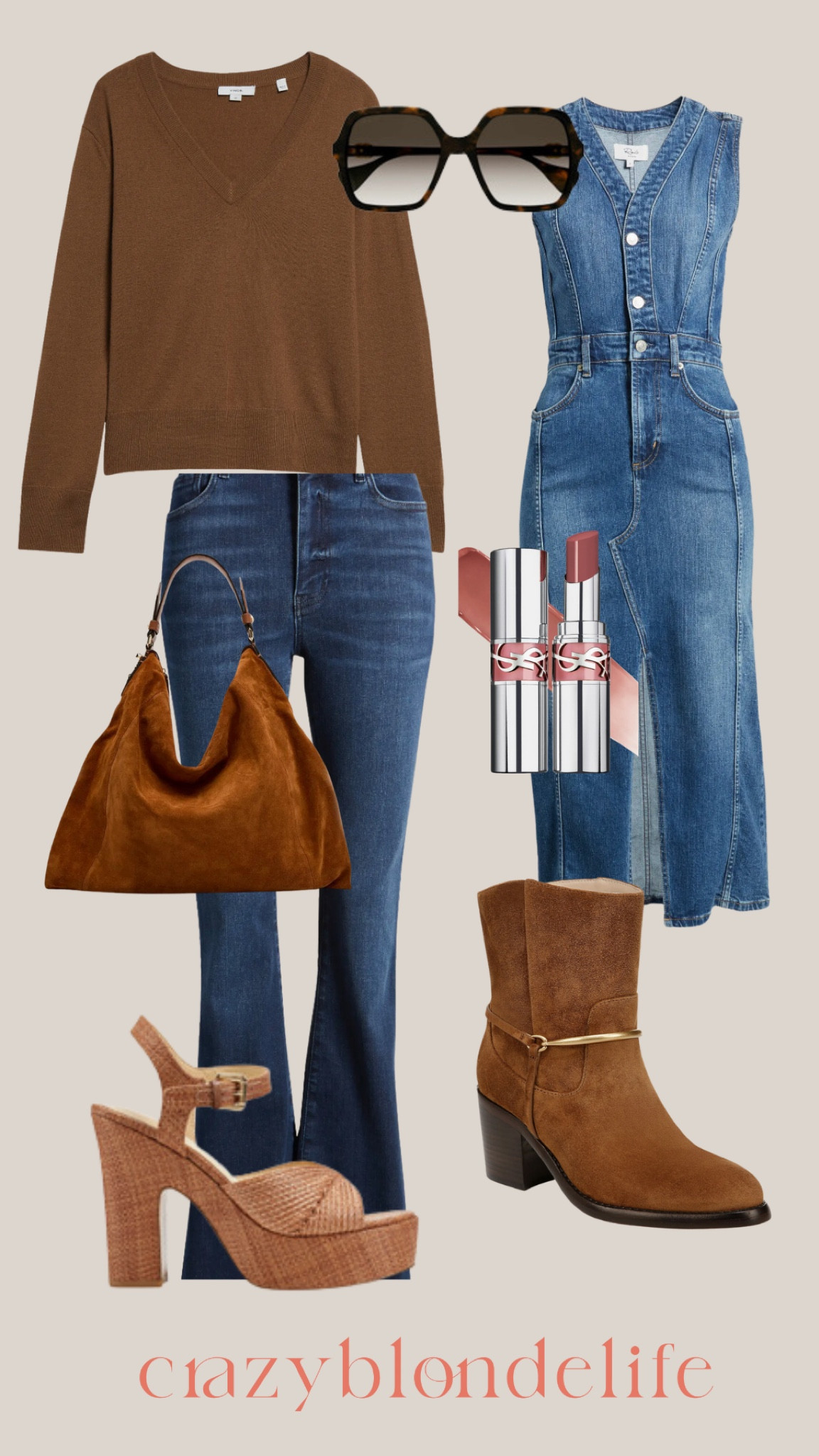 Fall denim…flare jeans or a dress!  Either way pair with tan accessories and a swipe of pinky brown lipstick!  Classic and fabulous!


#LTKShoeCrush #LTKStyleTip #LTKSeasonal