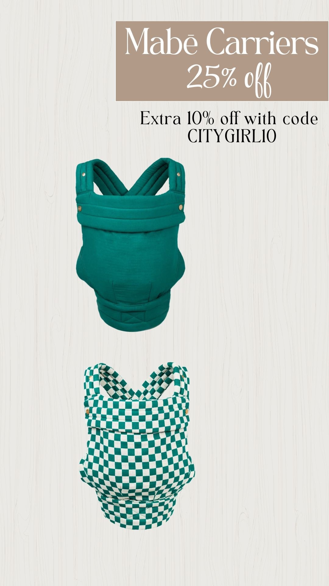 Mabē carriers are on sale! 25% off evergreen collection and you can stack my code CITYGIRL10 

#LTKBaby #LTKmomlife #LTKKids