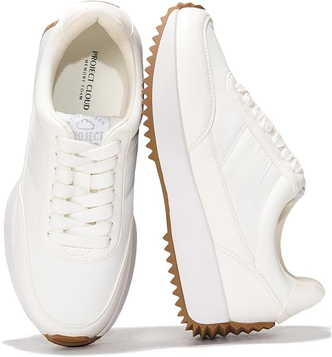 Project Cloud Womens Sneakers - Memory Foam Insole and Lightweight Spring Shoes - Non-Slip Lace U... | Amazon (US)
