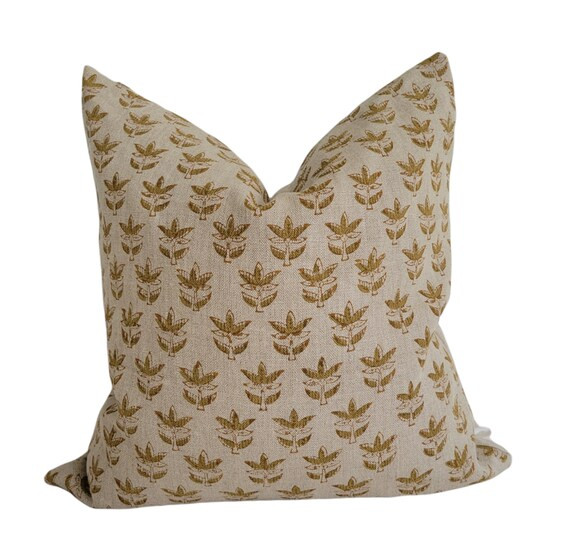 RlYA || linen block print pillow cover | Etsy (US)