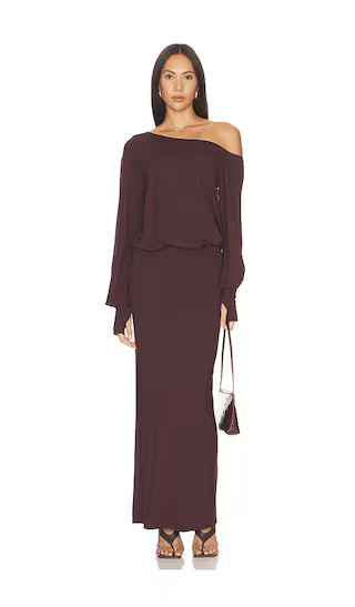 Rosabella Maxi Dress in Dark Brown | Revolve Clothing (Global)