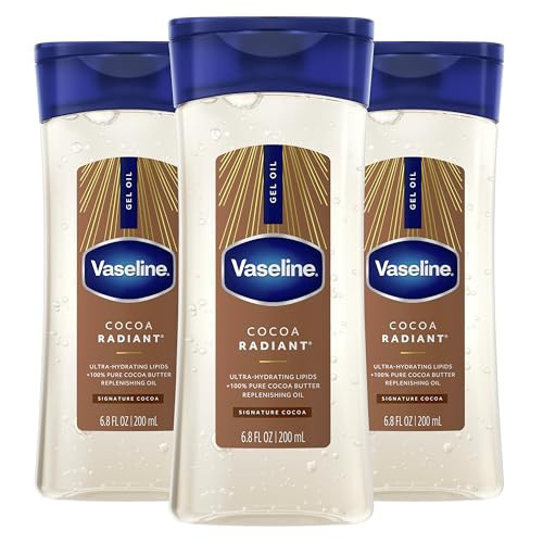Vaseline Cocoa Radiant Body Gel Oil, Glowing Skin + Cocoa Butter 6.8oz 3ct | Amazon (US)