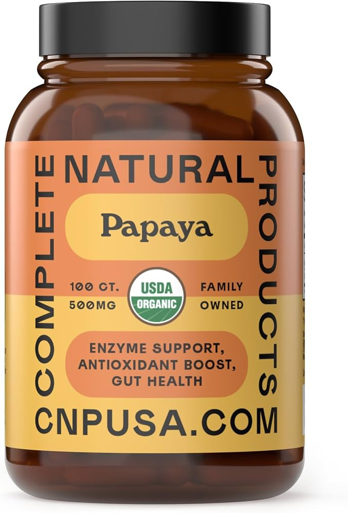 Complete Natural Products Organic Papaya Enzymes & Papain Enzyme Capsules - 500mg 100 Pills, Orga... | Amazon (US)