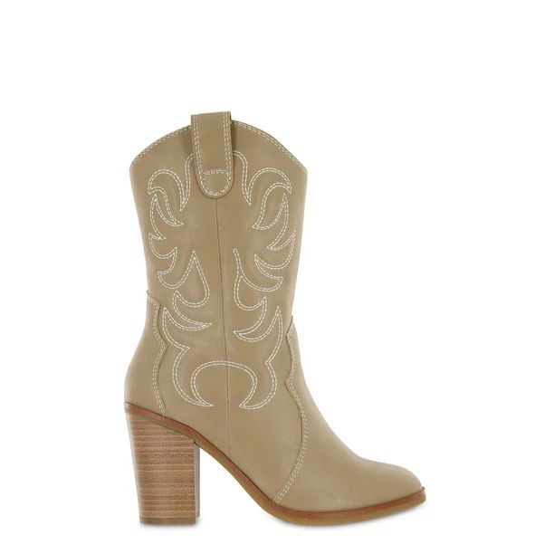 The Pioneer Woman Embroidered Mid-Calf Cowboy Boot, Women's | Walmart (US)
