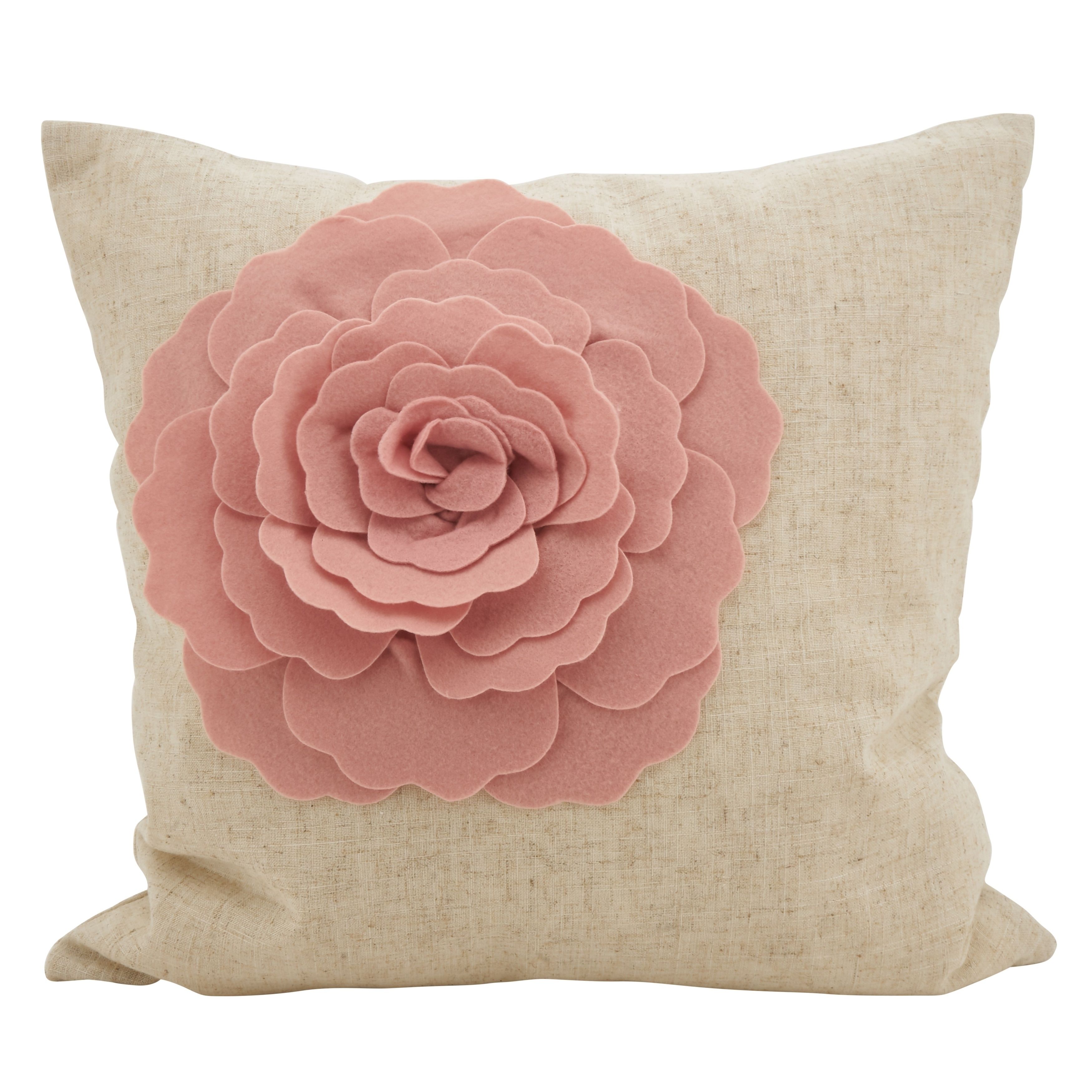 Rose Flower Statement Decorative Throw Pillow 18"x18" (Rose) - Walmart.com | Walmart (US)