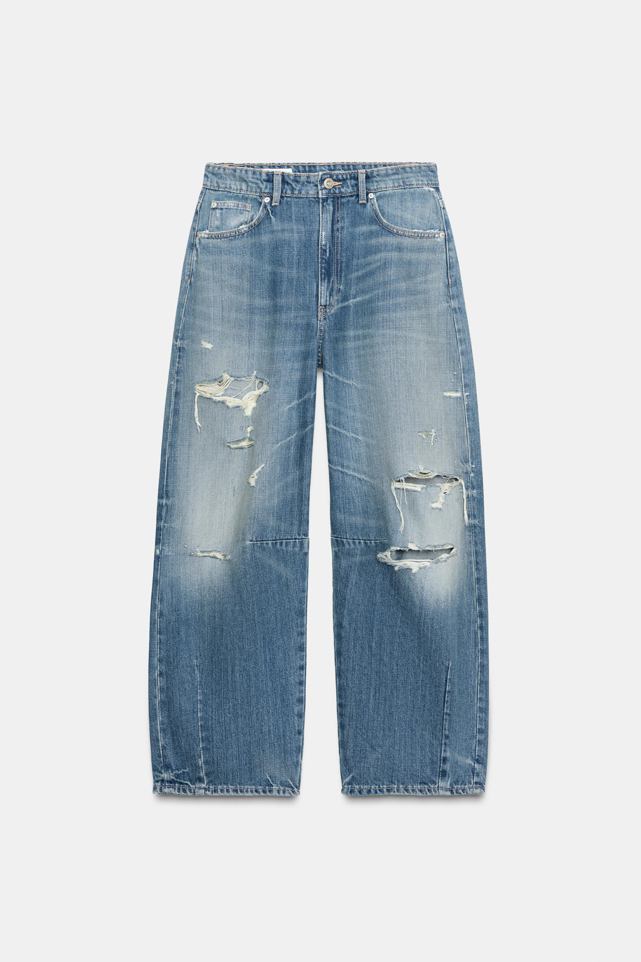 TRF MID-RISE BAGGY BALLOON JEANS | Zara US
