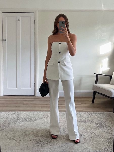 HEN DO OUTFIT INSPIRATION 👰🏼‍♀️
Wearing a size 8 in the Karen Millen tailored button body jumpsuit 
(Regular length, I’m 5ft 6) 
I’ve linked the petite version which I would highly recommend for anyone shorter than me in height
Songmont Luna black bag
& Other stories black barely there heels, limited in sizes so similar linked
Monica Vinader x Kate young gold jewellery. EMILYBVALENTINES25 for 25% off 

Bride to be outfit, hen do outfit, hen party outfit 
White outfit 
The Races outfit inspiration 


#LTKstyletip #LTKeurope #LTKwedding