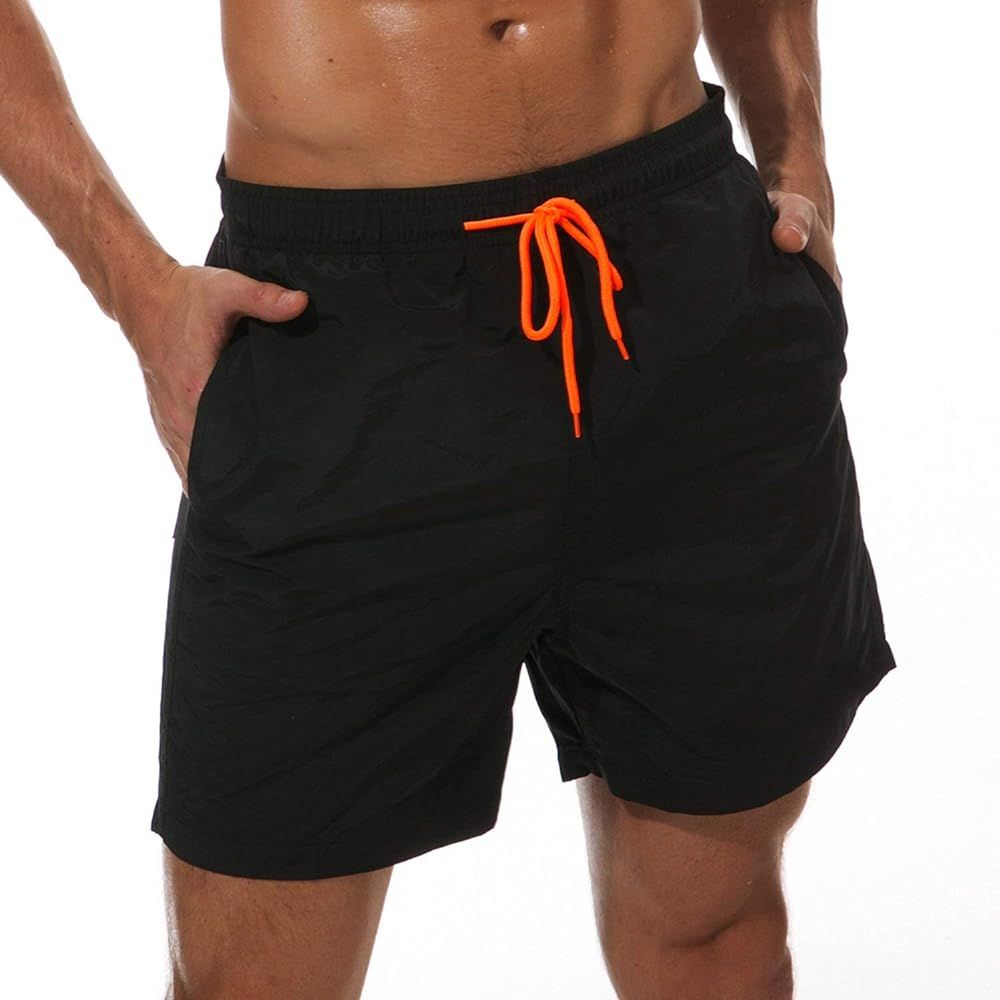 SILKWORLD Men's Swim Trunks Quick Dry Beach Shorts with Pockets | Amazon (US)