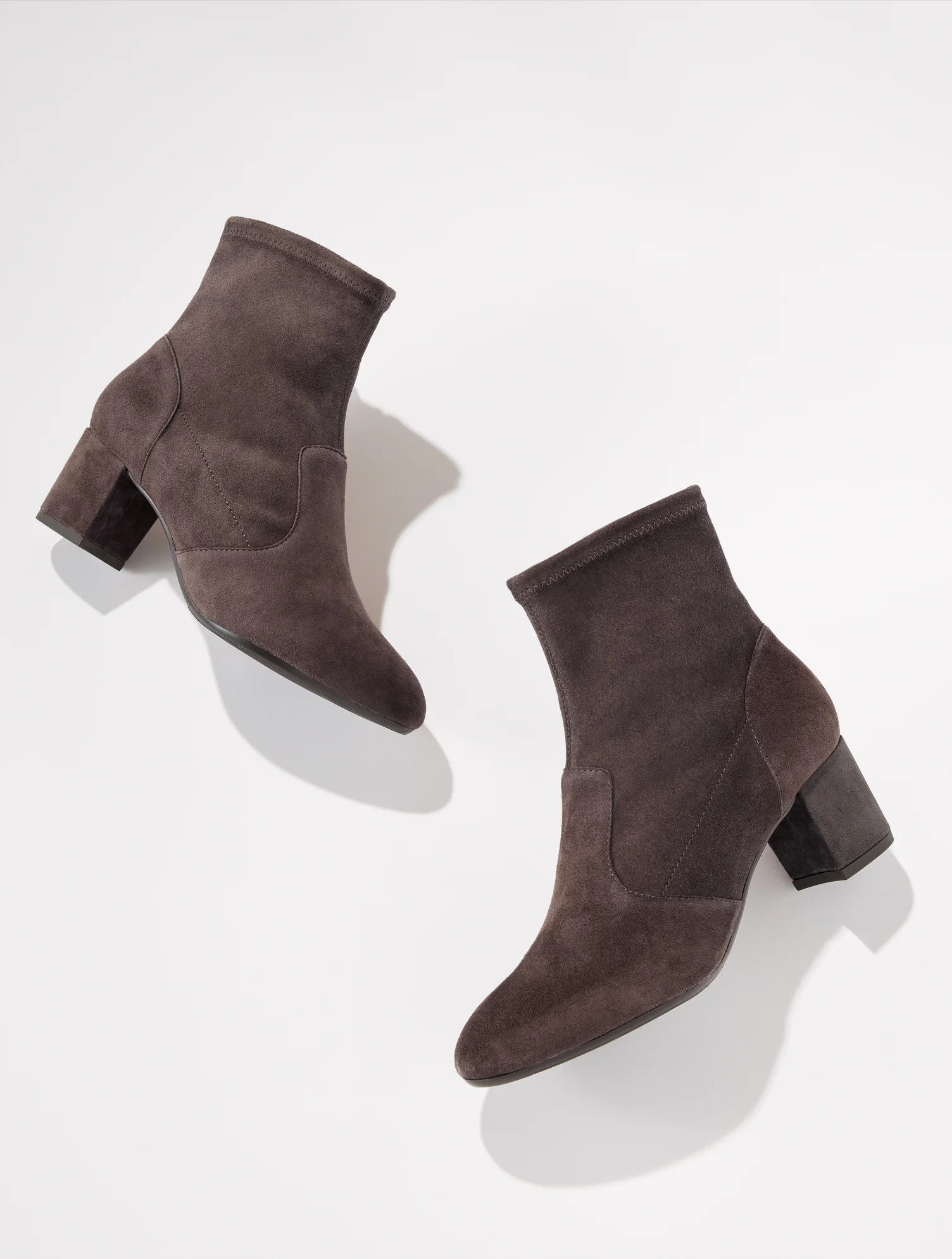 Pardo Suede Block Heel Booties - Black - 6 1/2 M Talbots | Talbots