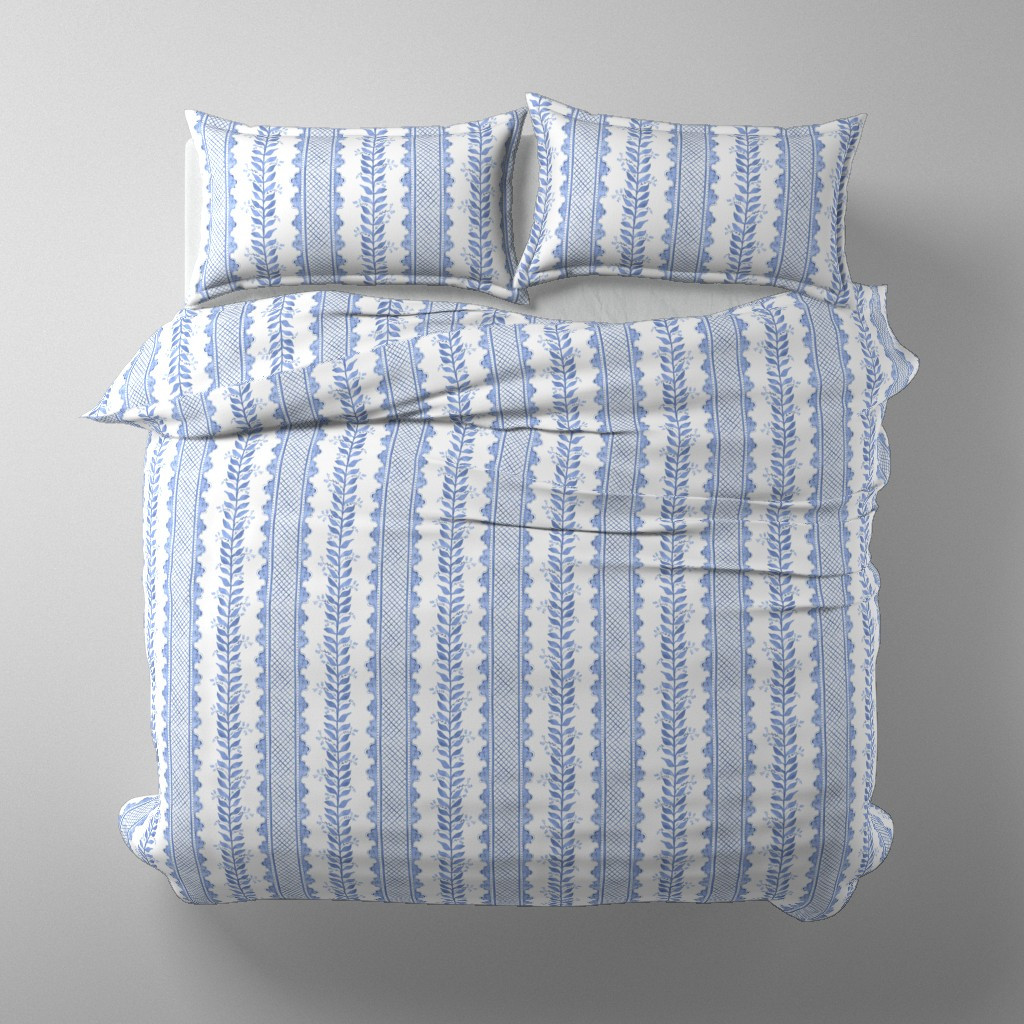 Duvet Cover in Celia Ginger Jar Blues | Spoonflower