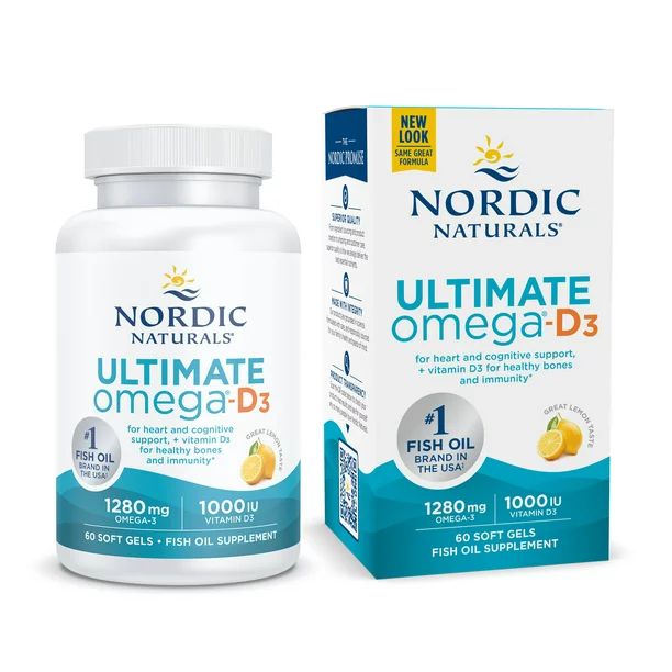 Nordic Naturals Ultimate Omega-D3 1280 Mg, Lemon, Fish Oil 60 ct | Walmart (US)