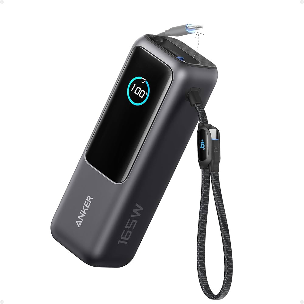 Anker Laptop Power Bank, 25,000mAh Portable Charger with Triple 100W USB-C Ports, Built-in Retrac... | Amazon (US)