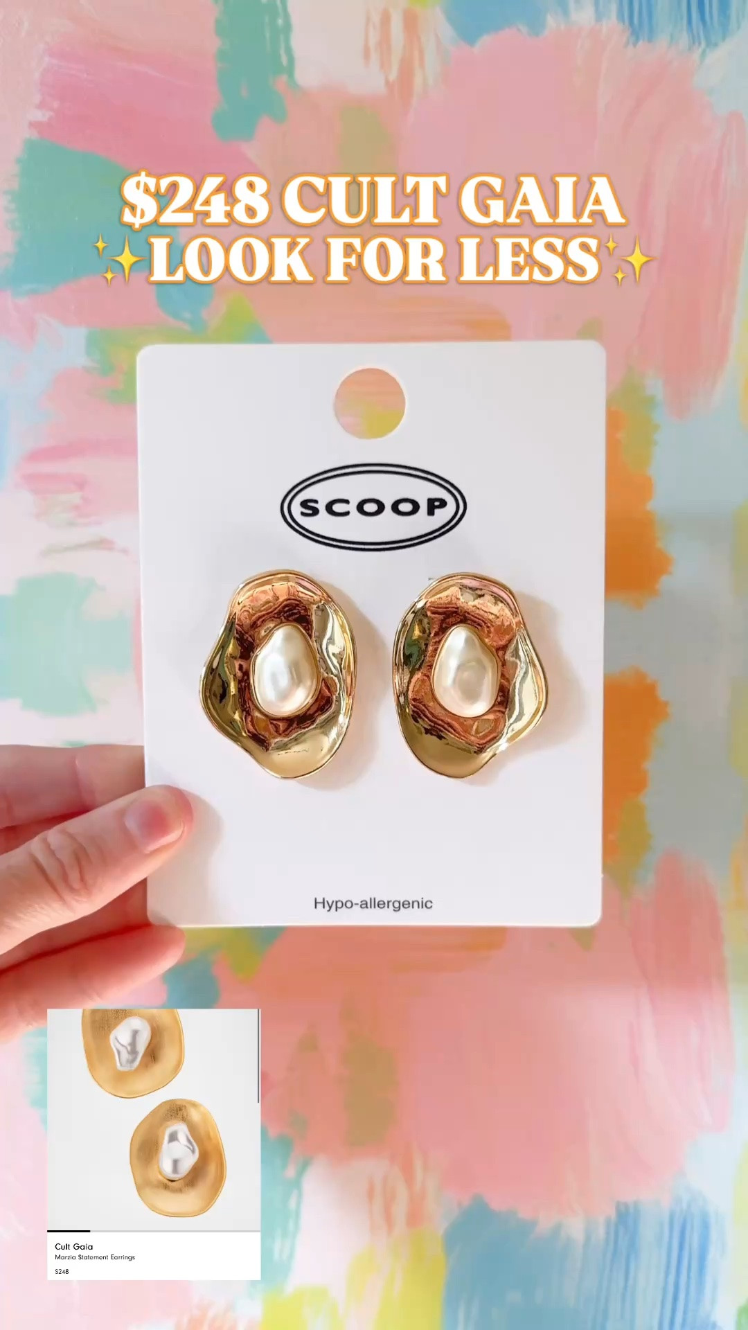 Cult Gaia earrings look for less | $12 Walmart jewelry | statement pearl earrings | designer look for less

The $248 Cult Gaia Marzia earring look just landed on Walmart for $12. That is a $236 price gap for the same recognizable jewelry story: an oversized organic gold frame wrapped around a luminous pearl center.

These new Scoop faux pearl stud earrings have the fluid, sculptural silhouette that makes the Cult Gaia pair so memorable. They measure approximately 1.65 inches, with a gold-tone finish, acrylic faux pearl center and post-back closure.

Twelve dollars for this much personality feels almost suspicious, and I mean that lovingly. Of course, I bought them. 

Wear them with a white button down and jeans, a colorful fall dress, wedding guest outfit, vacation dress, work outfit or holiday party look. They bring the designer jewelry feeling to simple outfits and have enough scale to hold their own with prints, ruffles and saturated color.

They are exclusively on Walmart and worth considering as an affordable statement earring you can wear from late summer weddings straight through holiday season.

Cult Gaia look for less, Cult Gaia earrings look for less, Cult Gaia inspired earrings, Walmart earrings, Scoop jewelry, faux pearl earrings, statement pearl earrings, gold pearl earrings, sculptural earrings, organic shaped earrings, oversized stud earrings, designer jewelry look for less, wedding guest jewelry, vacation jewelry, fall accessories women, holiday earrings, gift ideas for her

#LTKFindsUnder50 #CultGaia #PreppyStyle #LookForLess #WalmartFinds #DesignerDupes #WalmartStyle #StatementEarrings

#LTKSeasonal #LTKootd #LTKWedding