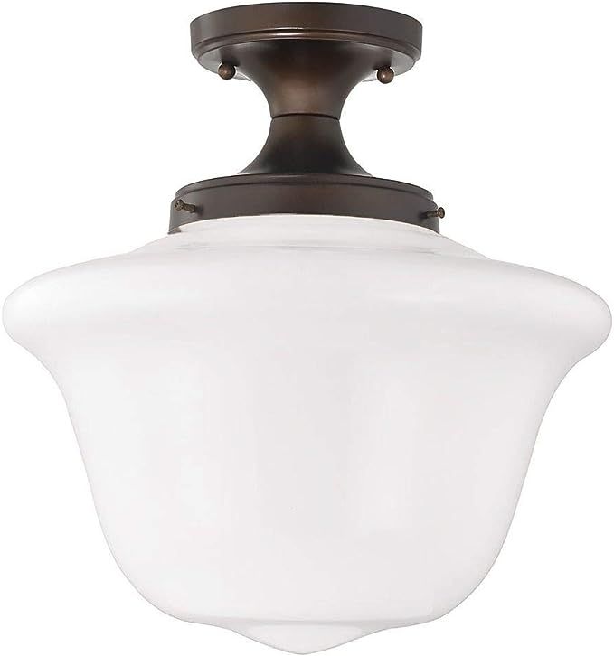 Design Classics Lighting 14-Inch Wide Schoolhouse Ceiling Light in Bronze Finish | Amazon (US)