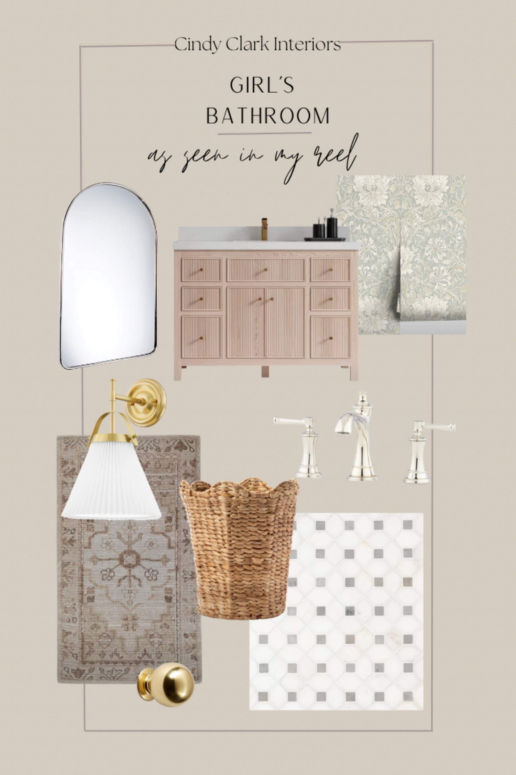 Everything I can link from my girl’s bathroom remodel! 

Vanity, mirror, rug, tile, wallpaper, faucet, sconce, waste basket, knobs 

#LTKFind #LTKhome #LTKstyletip