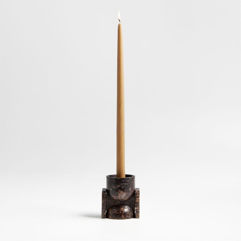 Noyau Red Marble Taper Candle Holder by Athena Calderone + Reviews | Crate & Barrel | Crate & Barrel