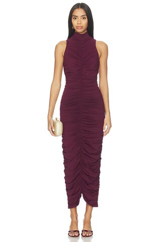 Susana Monaco Carryover Gathered Mocked Center Dress in Port from Revolve.com | Revolve Clothing (Global)