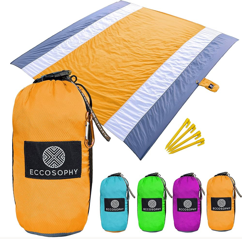 ECCOSOPHY Sandproof Beach Blanket - Oversized Sand Free Beach Mat 9'x10' - Lightweight Outdoor Ma... | Amazon (US)