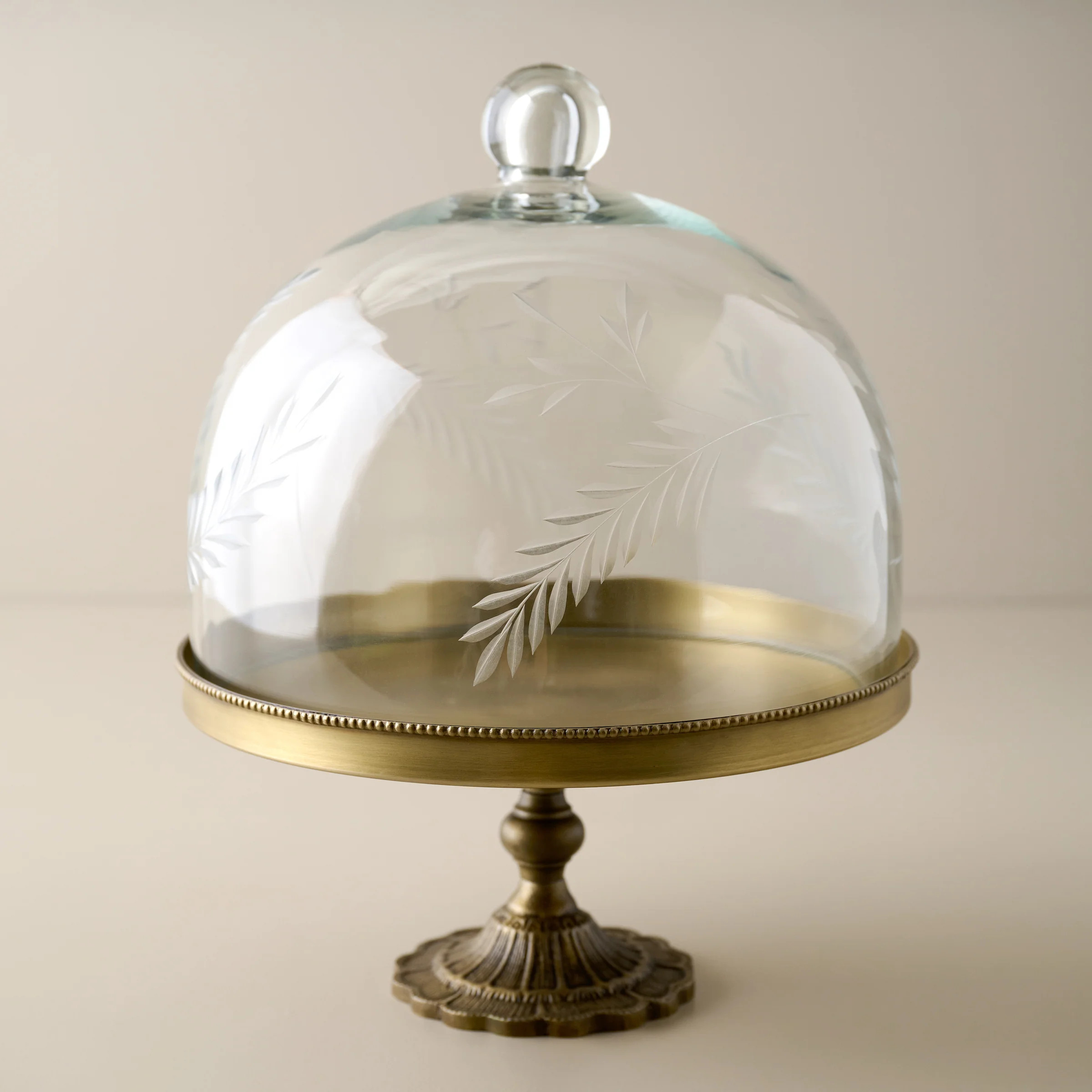 Marlowe Etched Glass + Brass Cake Stand | Magnolia