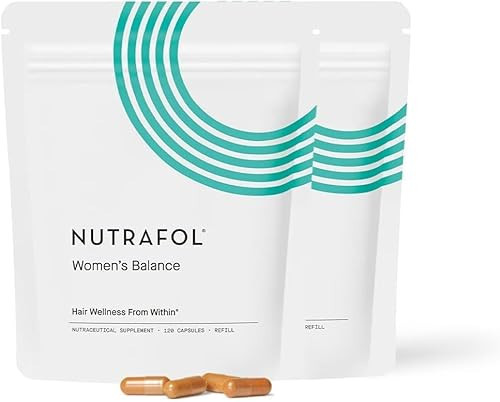 Nutrafol Women's Balance Hair Growth Supplements, for Ages 45+, Clinically Proven for Visibly Thicker Hair and Scalp Coverage, Dermatologist Recommended - 2 Month Supply, 2 Refill Pouches | Amazon (US)