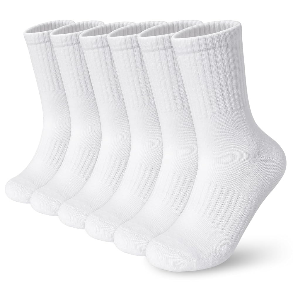 BOOPH Kids Boys Girls Athletic Crew Socks Performance Cushioned Thick Cotton Socks for 5-14 Years... | Amazon (US)