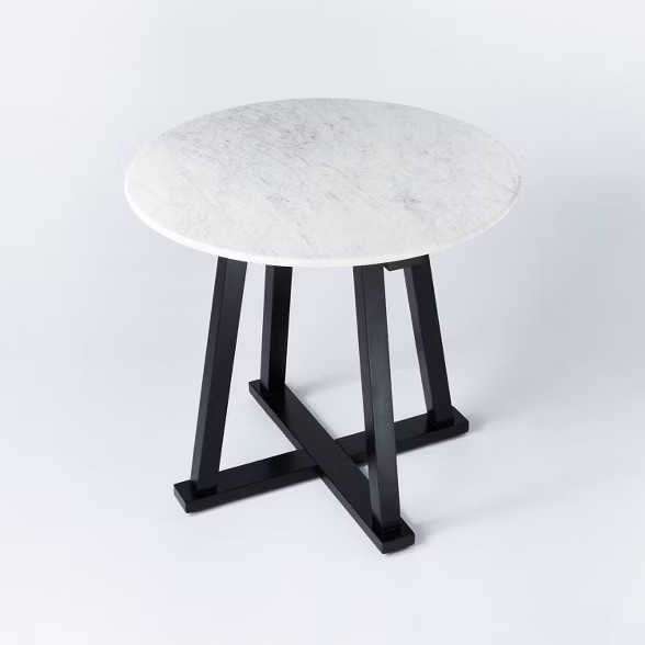 Round Marble Accent Table White/Black - Threshold™ designed with Studio McGee | Target