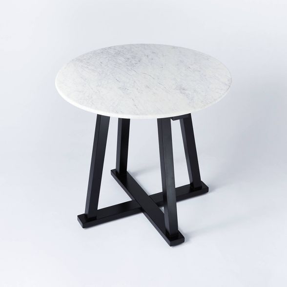 Round Marble Accent Table White/Black - Threshold™ designed with Studio McGee | Target