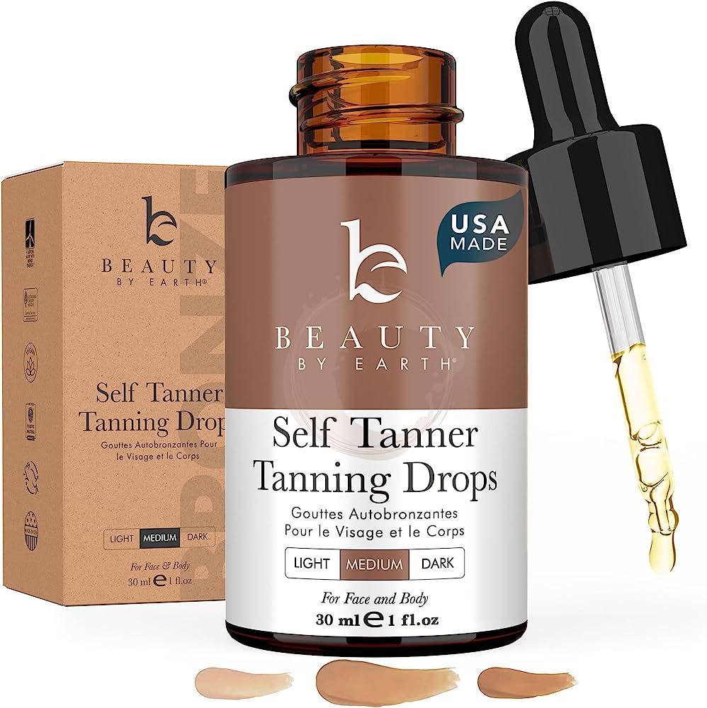 Self Tanning Drops - Face Self Tanner Drops Medium Color - Bronzer Drops - Self Tanner for Face -... | Amazon (CA)