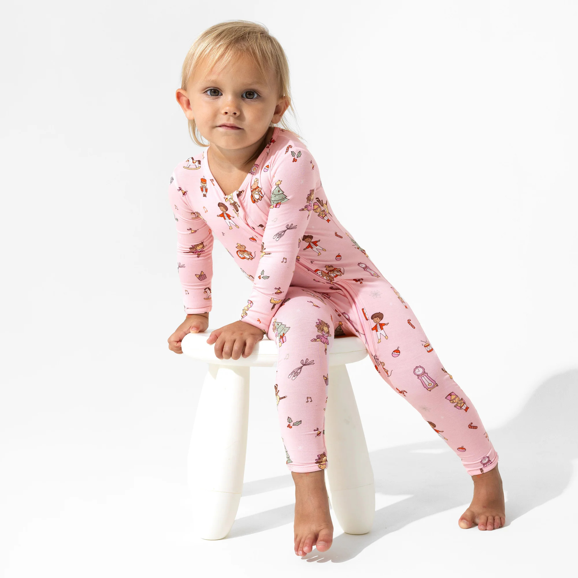 Nutcracker Pink Bamboo Convertible Footie | Bellabu Bear