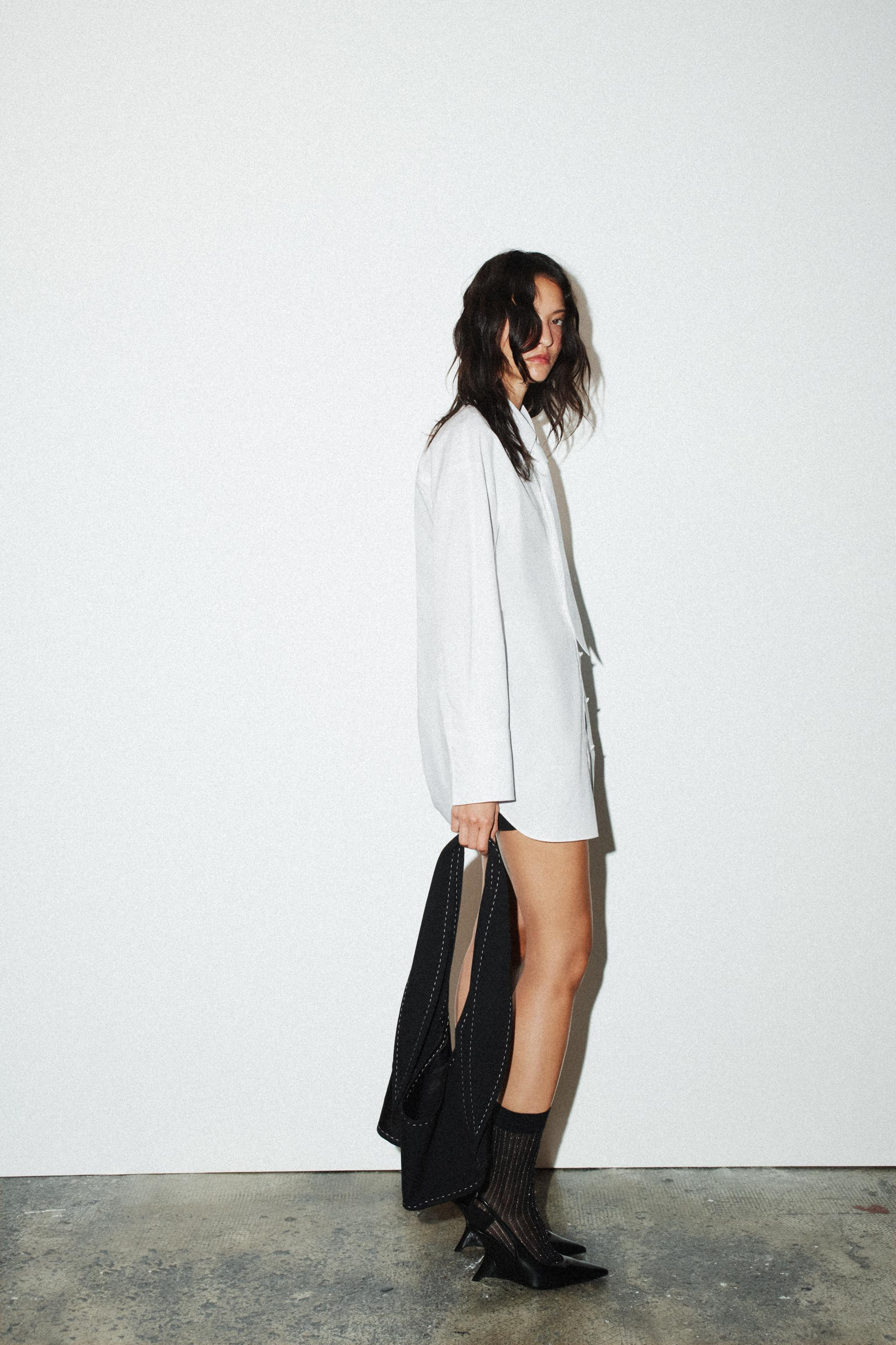 POPLIN SHIRT WITH TIE | Zara US