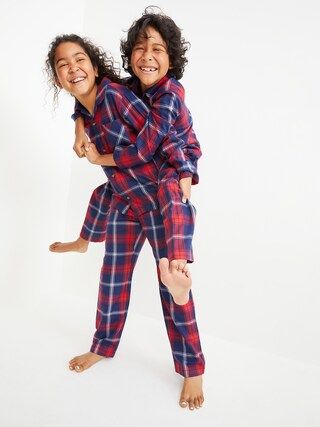 Gender-Neutral Matching Plaid Flannel Pajama Set For Kids | Old Navy (US)