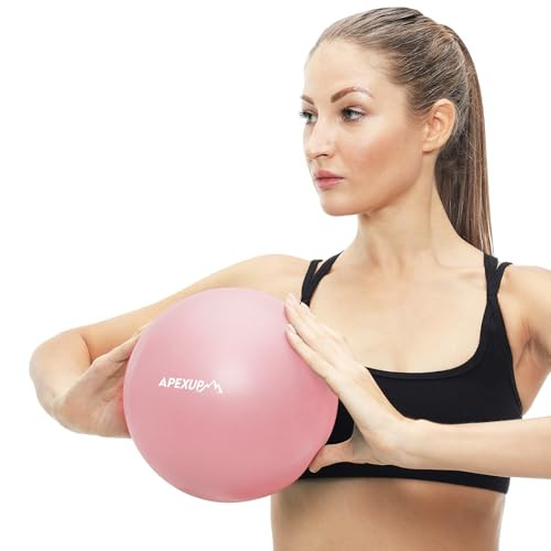 APEXUP Yoga Ball Exercise Ball, Pilates Ball, Anti Slip Stability Ball, Heavy Duty Gym Ball for Fitness, Balance, Core Workout, Physical Therapy (XXS (9") 23cm, Pink) | Amazon (US)